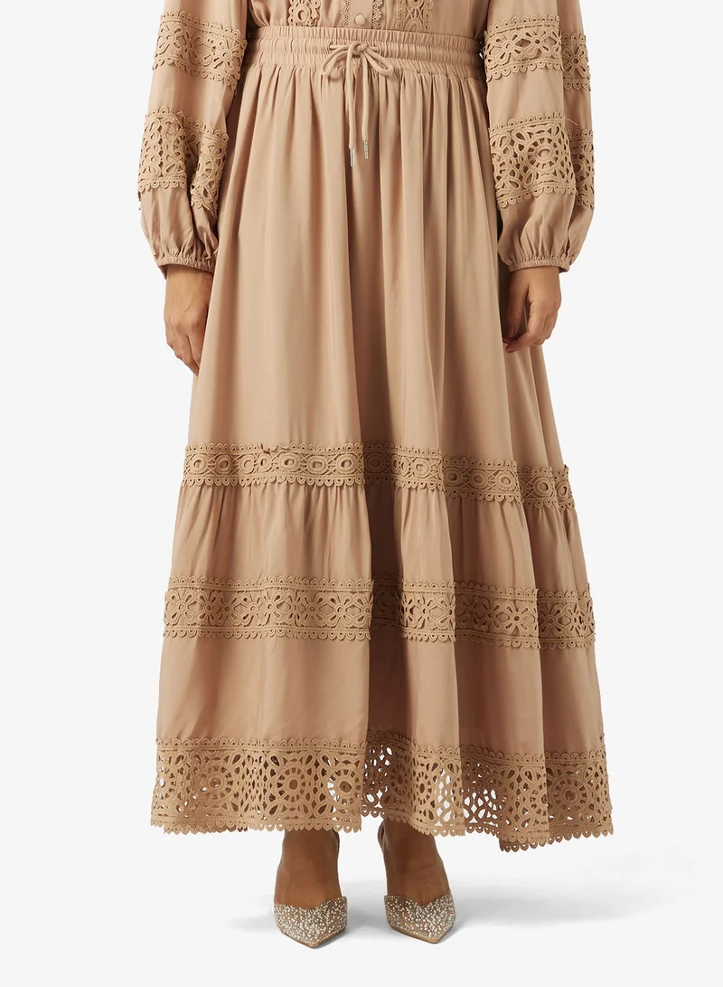 Khizana  Lace trim Top & Skirt Set for Women | Best Price UAE